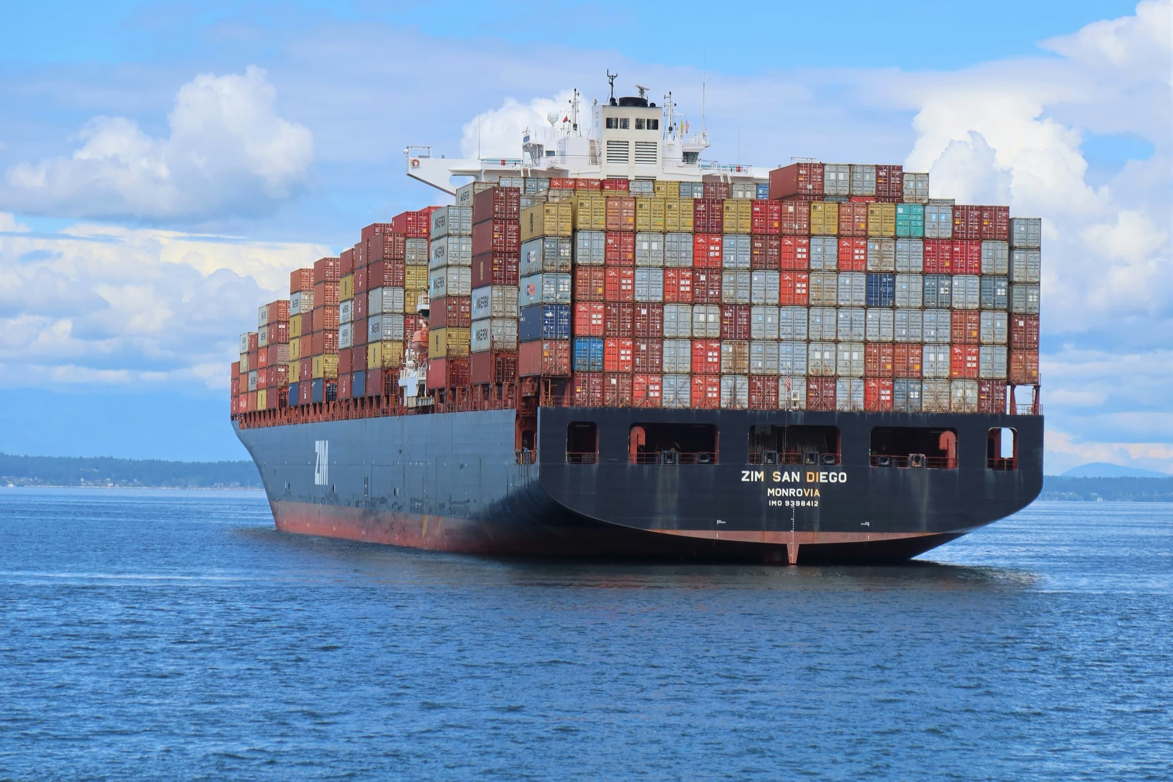 Large container vessel underway, representing tight vessel capacity on China to East Africa trade lanes