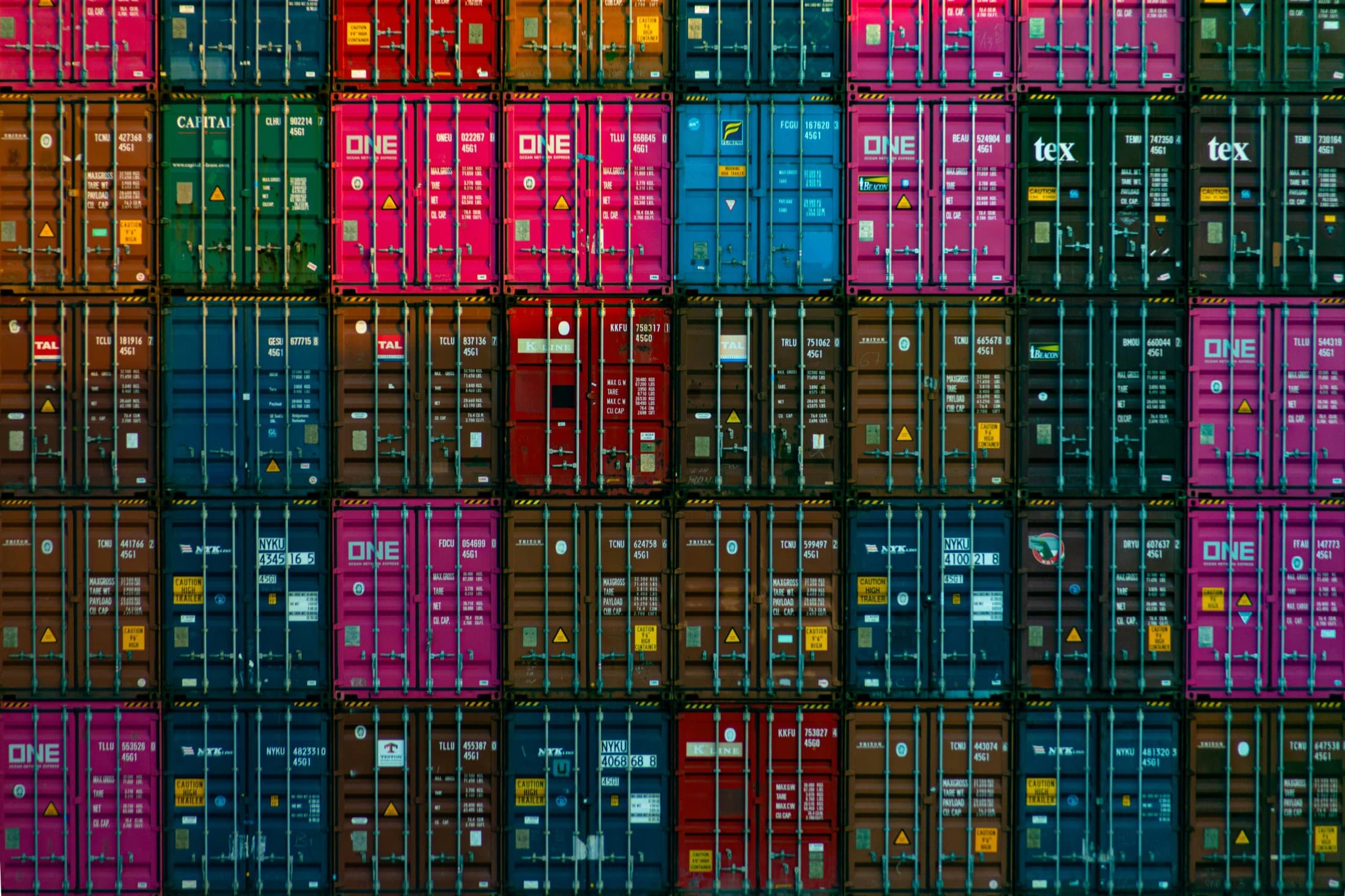 Stacked shipping containers used to represent constrained container availability